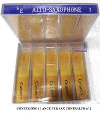 CONFEZIONE 10 ANCE n° 2 PER SAX SASSOFONO ALTO CONTRALTO  KIT 10 ANCIA IN BAMBU'