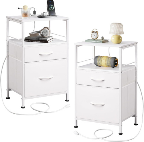 Comodino bianco set - bianco, 2