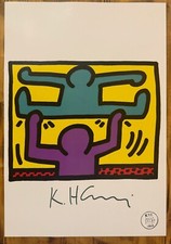 Poster firmato KEITH HARING - su carta originale anni 80