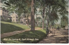 West Ave. Looking North, South Norwalk Connecticut CT Vintage c1913 #213656