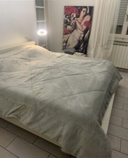 Trapunta Matrimoniale Invernale Tessuto Flanellato Grigio Perla