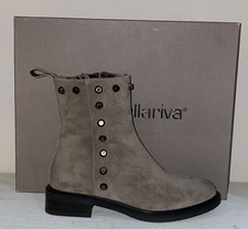 LAURA BELLARIVA STIVALETTO CAMOSCIO borchiato Donna Woman Ossido size EU 37 SBL2
