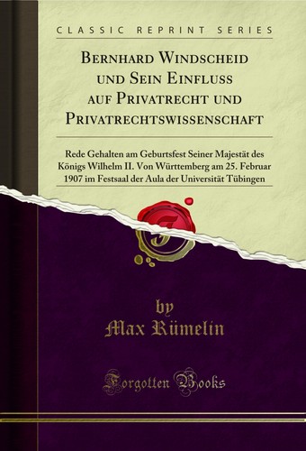 Bernhard windscheid und sein - windscheid,