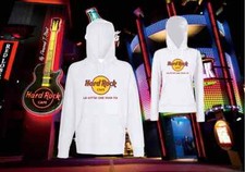 FELPA BIANCA HARD ROCK CAFE CON CITTA' PER UOMO DONNA SPEDIZIONE RAPIDA T-SHIRT