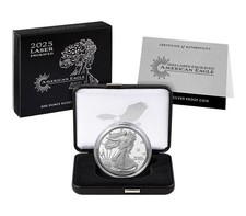 USA 1 $ 2025 Laser Engraved American Eagle 1 oz argento 999 proof con scatola originale