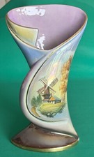 Vaso in ceramica dipinto a mano con lustri e oro - Vintage Melior anni '50-'60