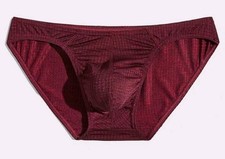 Midi Slip Uomo Sexy Semi Trasparente Bordeaux Taglia S Veste Aderente Gay