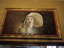 Quadro Marylin Monroe Grande E Unico Oro E Rosso 3D