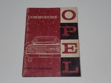 OPEL COMMODORE USO E MANUTENZIONE MANUALE ISTRUZIONI 1968