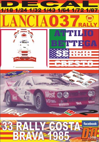 Decal lancia 037 rally west - rally, "west"