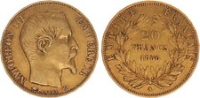 Francia 20 franchi oro 1856
