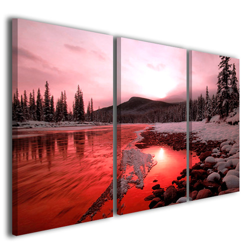 Quadro paesaggio neve - , bow