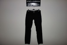 Dolce&Gabbana Black Label 14GOLD Logo Plate Destroyed Black Jeans 48 IT 34 US