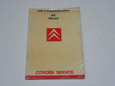 CITROEN BX DIESEL LIBRETTO MANUALE USO E MANUTENZIONE 1986