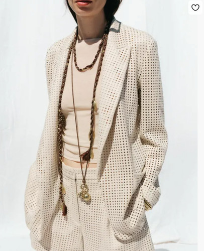 Giacca blazer aperta traforata