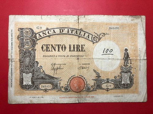 Regno italia 100 lire - 100, grande