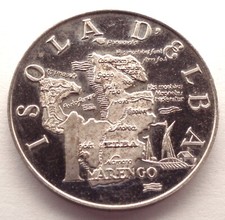 ITALIA ISOLA D'ELBA 1 MARENGO 1998 Argento Proof, Moneta Gettone Comune, Rara. K14.1 