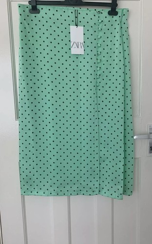 Gonna midi zara - zara, verde/come