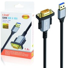 Cavo Adattatore Linq VGA7147 USB a VGA Full HD 1080p 1.8 Metri