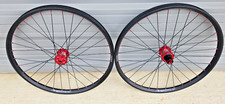 Ruote bici 26" WTB Laserdisc 27mm interne.  Disco 6 bulloni asse passante rosso nipplo rosso