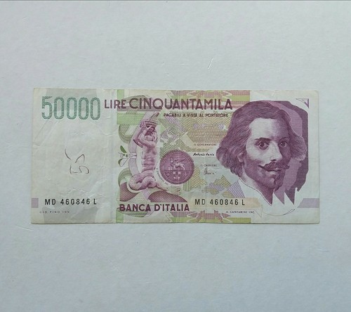 Banconote lire 000 - 50.000, bernini