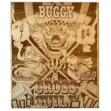 Cross Guild incisa al laser su legno One Piece Crocodile Mihawk Buggy
