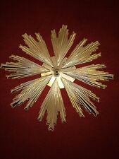 Raggiera 12,7 Cm Ottone Bagno oro Per Statua Santo Gesù aureola a raggi 