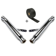 Set 2x Scarico + Nastro per Suzuki Intruder VS 1400/ 800/ 750/ 600 TO4