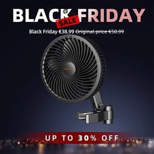 Spider Farmer 6" Tenda da Coltivazione Clip su Ventilatore Motore EC, Oscillazione Auto, 10 Velocità