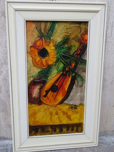 Vecchio quadro dipinto con - vecchio,