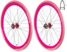 Set ruote 28 pollici Redondo Singlespeed Fixie cerchio rosa rosa + pneumatici