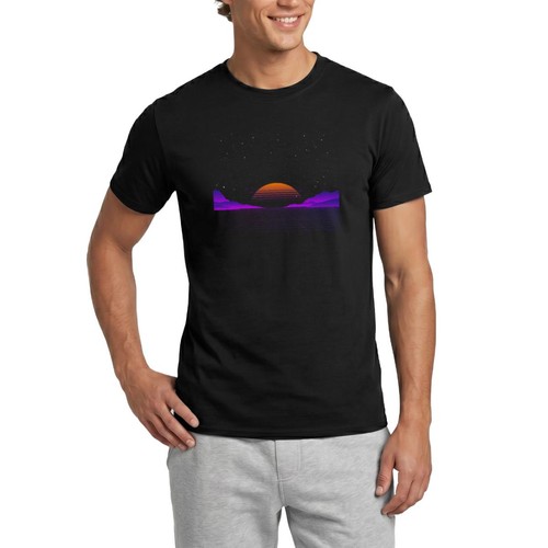 Shirt uomo sunset vaporwave - t-shirt,