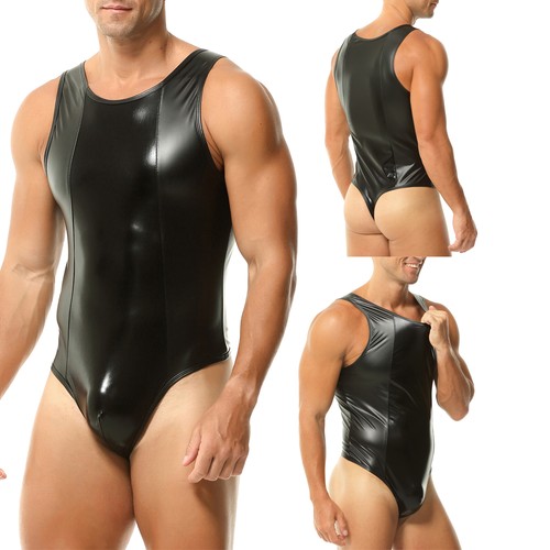 Body uomo smanicato - pelle, pu
