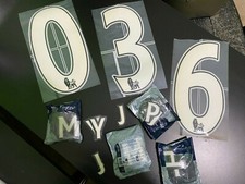 kit personalizzazione lettera e numero Premier league 2007 / 2013 bianco Lextra