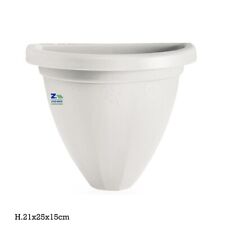 VASO GERLA DA PARETE CM 25X15X21H COLORE BIANCO IN PLASTICA PER FIORI