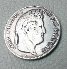 Francia 5 Franchi 1842 W Lille Argento Francs Louis Philippe I F. Domard