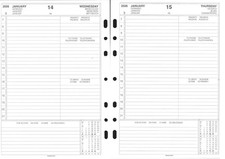 Ricambio Agenda Anelli Anno 2026, Planning Giornaliero A5 148x210mm.Greenwitich