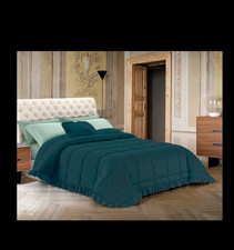 Trapunta Piumone Matrimoniale Con Rouche  "Queen" Laura Blasi con cuscino strass