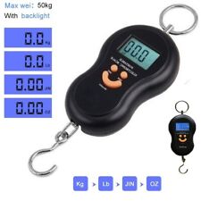 BILANCIA PORTATILE 50KG PESA ELETTRONICA PESCA VALIGIA BAGAGLI ZAINI CON GANCIO
