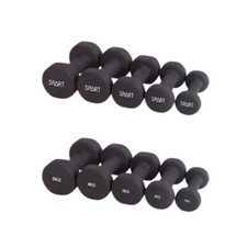 Spart Fitness Coppia di Manubri in vinile nero Pesi Crossfit pesistica