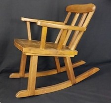 Sedia a dondolo MCM bambino in legno anni 50 ottime condizioni massello!!!