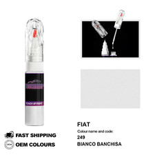 PER FIAT BIANCO BANCHI 249 Kit Ritocco Penna Vernice Pennello Fissaggio Graff...