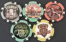 2025 STURGIS 85° RALLY ~ 5 chip set ~ SOUTH DAKOTA ~ Harley Davidson Poker Chips