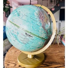 MAPPAMONDO VINTAGE REPLOGLE WORLD OCEAN SERIES DIAMETRO 12 POLLICI viola verde