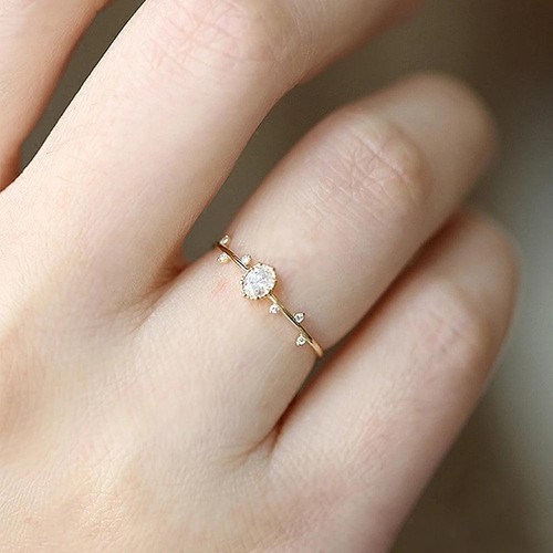 Anello foglia ramo oro per