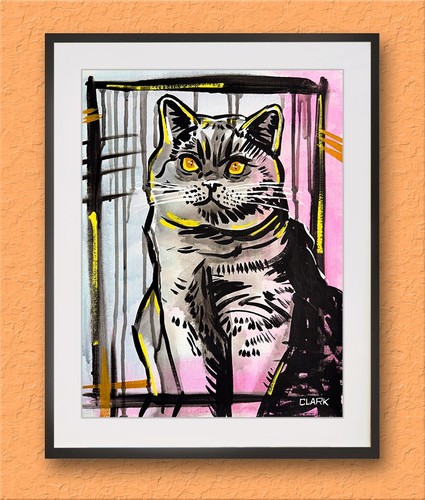 Quadro gatto pop art originale