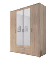 Armadio a 4 ante battenti KALLE con 2 cassetti e specchio, in laminato.