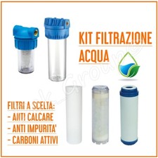 FILTRO Acqua Cartuccia RICAMBIO 5"-10" FILO AVVOLTO-CARBONI ATTIVI-SALI POLIFOSF