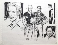 LUIGI SINISCALCHI Illustrazione Originale DEMIAN 28x38 Bonelli Firmato Original 