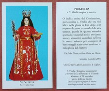 Santino Holy Card: S. Santa Vitalia - Serrenti